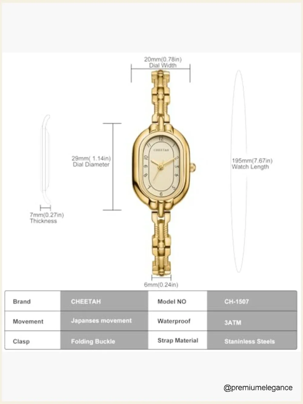 Gold Dainty Bangle Watch Small Vintage Bracelet Easy Read Numeral Dial